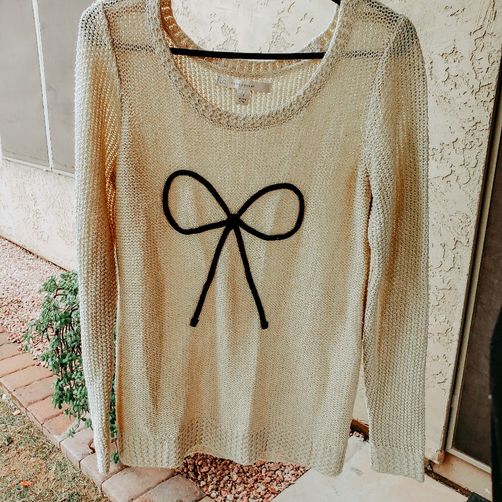LC Lauren Conrad Bow Tie Sweater